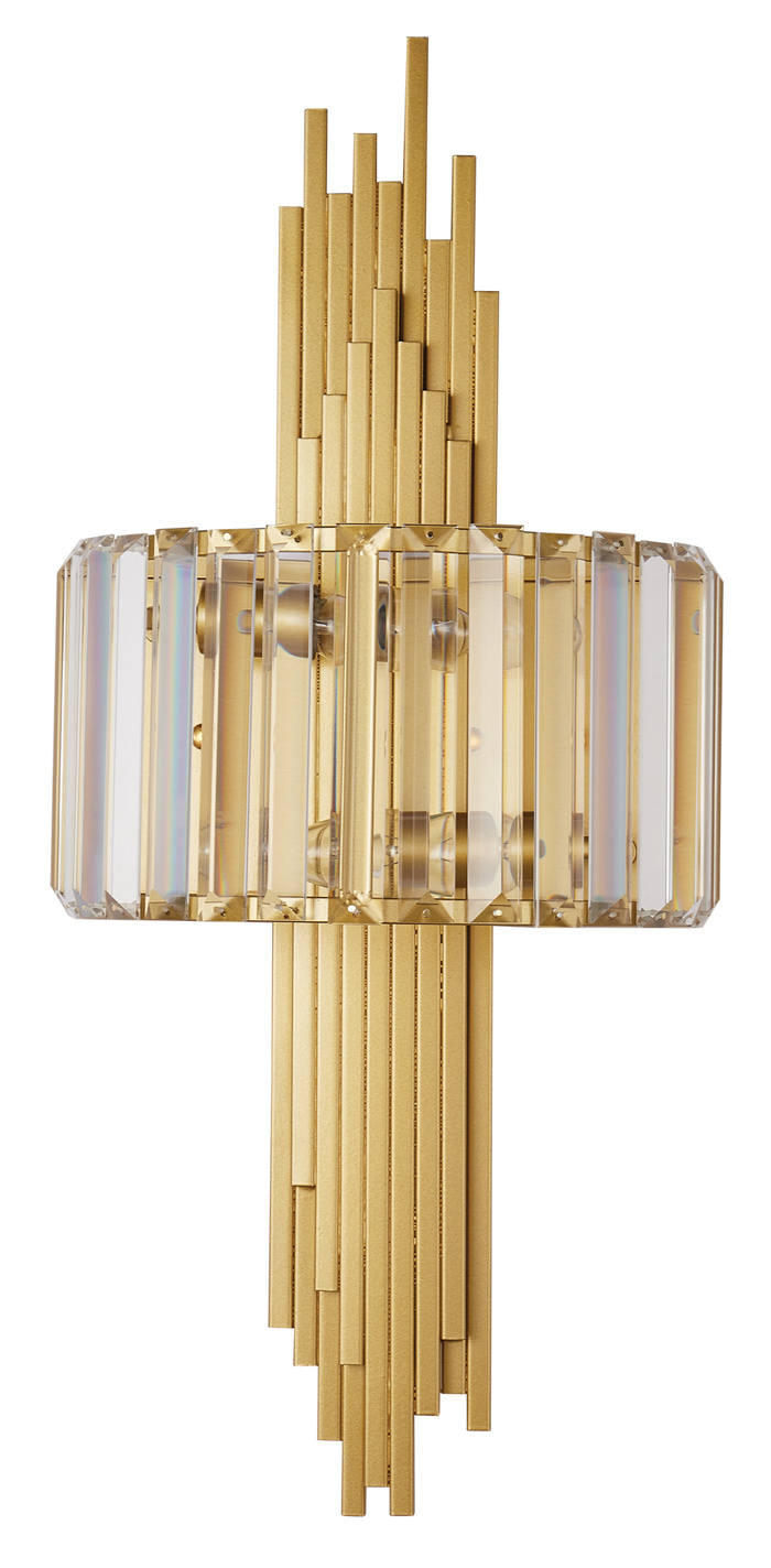 ArLight WLC 2472 Aplika Toixou Difoti me Xrusous Rabdous kai Krustalla E14 24x5x60cm 0304185