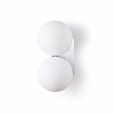 ArLight WLC 2477-2 CR Απλίκα Τοίχου Δίφωτη με Μπάλες Οπαλίνες και Νίκελ Λεπτομέρεια G9 Φ15x15.5x31cm 0304204