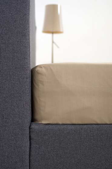 Βιοκαρπέτ Home Σεντόνι Home 'View' με λάστιχο - Beige Διπλό 180x200cm +35cm