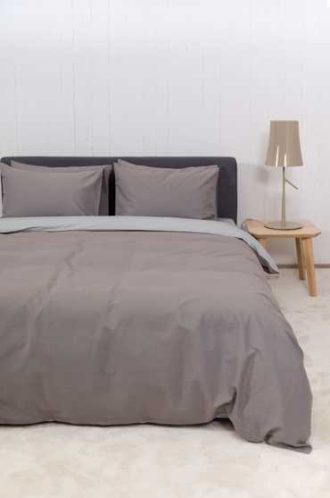 Βιοκαρπέτ Home Σετ Μονή Παπλωματοθήκη Home 'View' Dark Grey/Light Grey 165x245cm