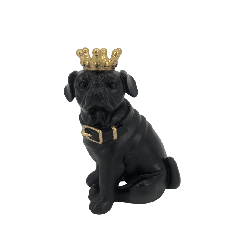 InTheBox - Maison BURNIE 2 DECO Σκυλάκι Resin Μαύρο/Χρυ
