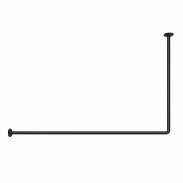 170x80cm Ø22mm black βραχίονας μπάνιου γωνιακός MRShome