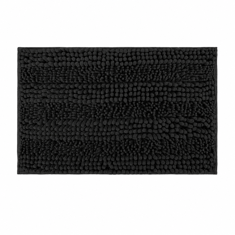 Πατάκι Μπάνιου Chenille 45x70cm Μαύρο MRShome
