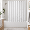 Kourtina Baniou 180x180cm ufasmatini Lefki me Ggri Pitsilies MRShome