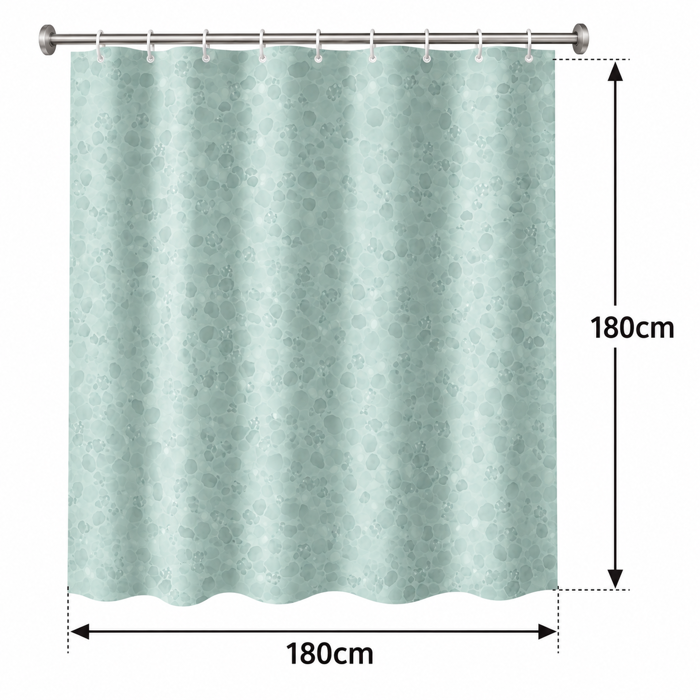Kourtina Baniou 180x180cm PEVA Prasini me Petrini ufi MRShome