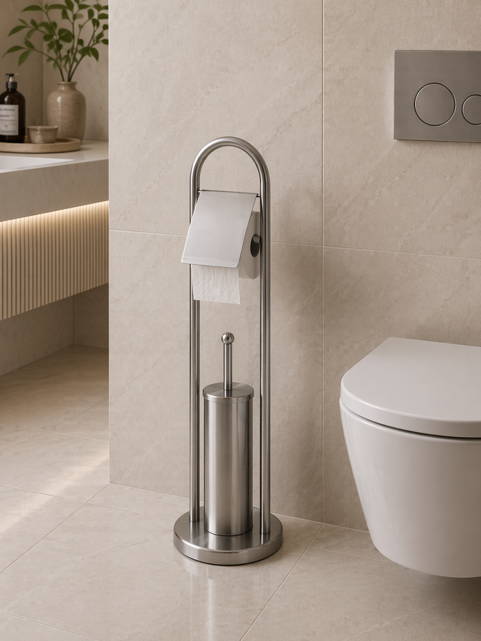 MRShome Stant Xartiou ugias kai Piggal apo Anoxeidoto Atsali 80cm Inox