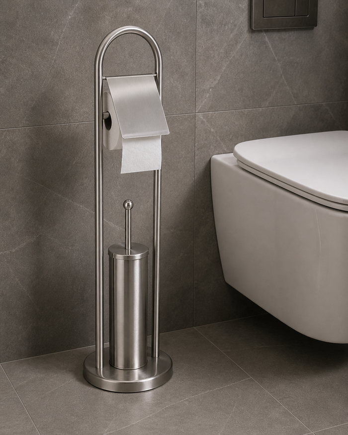 MRShome Stant Xartiou ugias kai Piggal apo Anoxeidoto Atsali 80cm Inox
