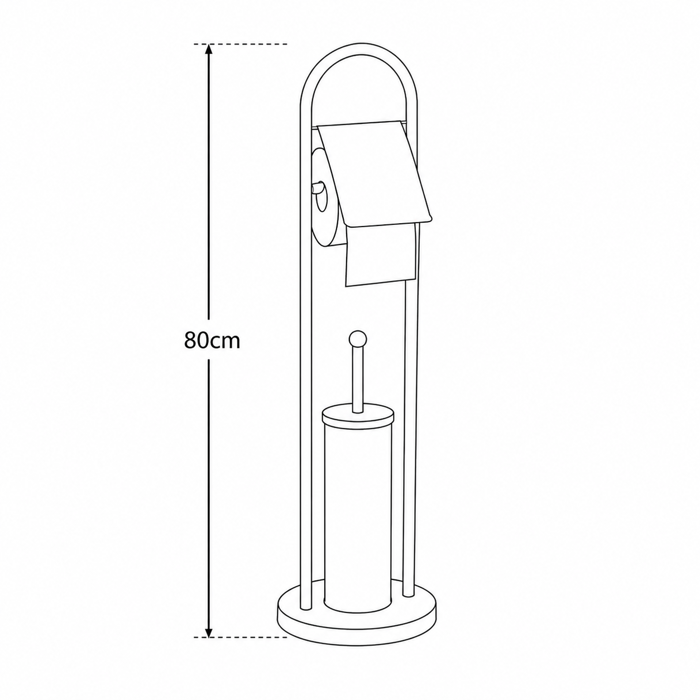 MRShome Stant Xartiou ugias kai Piggal apo Anoxeidoto Atsali 80cm Inox