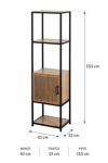 MRShome Rafiera 4 Epipedon me Ntoulapi Metalliki me Rafia apo MDF 43x33x153cm