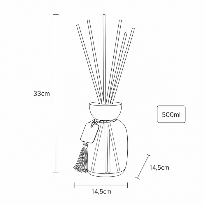 MRShome Aromatiko Xorou me Sticks 500ml Bergamot & Oud