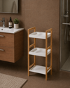 MRShome Rafiera apo Bamboo & MDF me 3 Rafia Natural/White