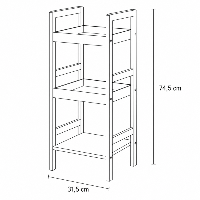 MRShome Rafiera apo Bamboo & MDF me 3 Rafia Natural/White