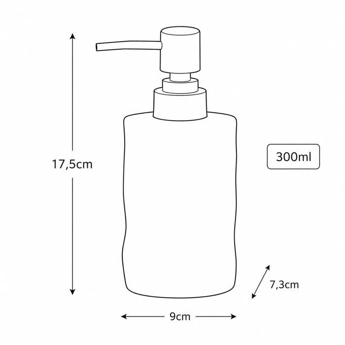 MRShome Doxeio Kremosapounou Stoneware 300ml 8x8x17cm Black 6U