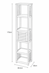 MRShome Epiplo MDF/Akakia me 1 Ntoulapaki kai 5 Rafia Apothikefsis Ggri/Kafe 38.5x30x170cm MRShome
