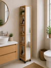MRShome Rafiera Xulini Bez me Rodes 30x25x167cm me Kathrepti stin piso opsi MRShome