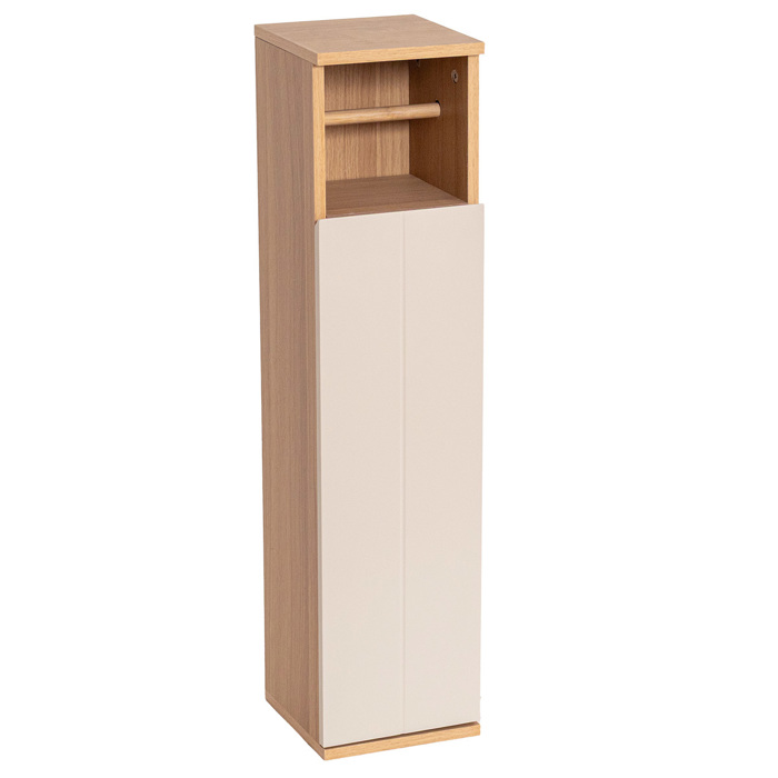 MRShome Epiplo Baniou Xulino me Ntoulapi kai Thiki ga Xarti ugias 18x18x75cm Lefko/Mpez MRShome