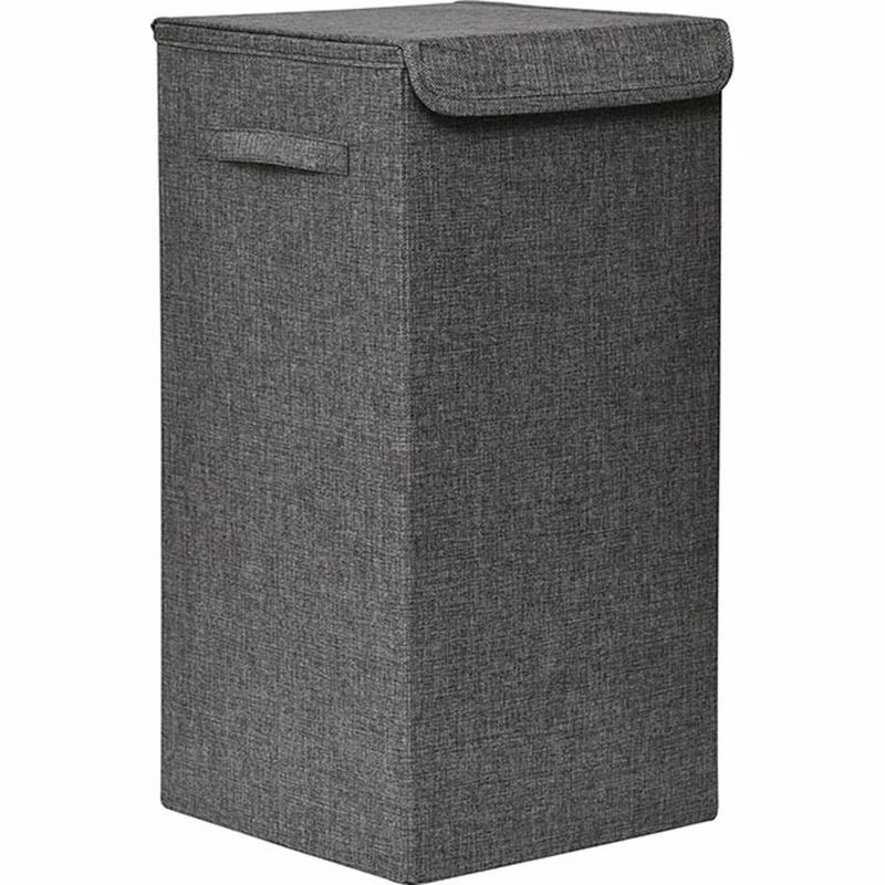 Καλάθι Απλύτων Αναδιπλούμενο από MDF Γκρι με Υφασμάτινη