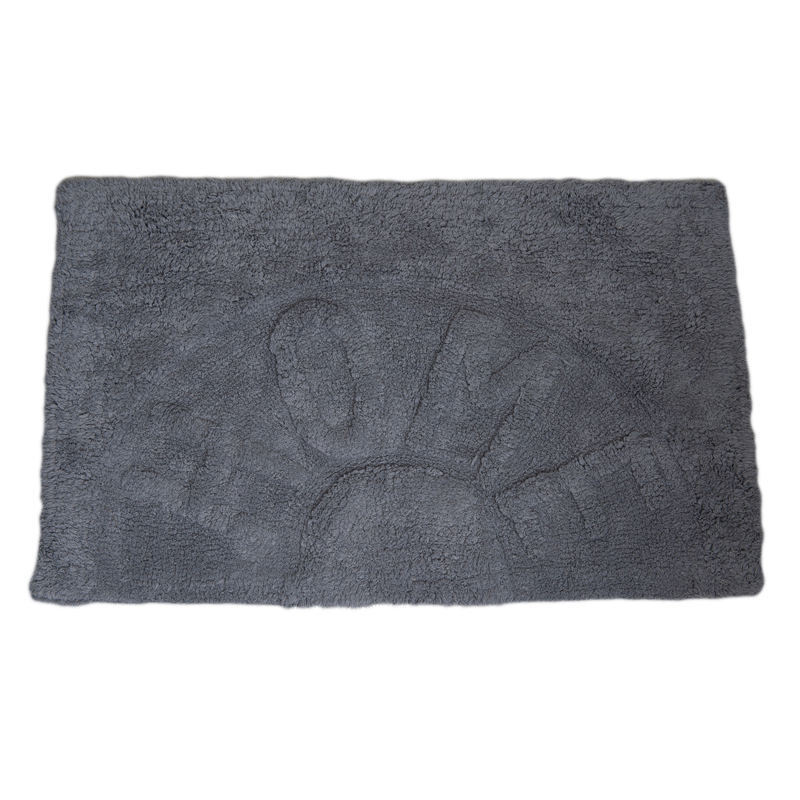 MRShome - ΣΗΜΑΝΤΙΚΟ: Σε περίπτωση διαφοράς τιμής από το κατάστημα ισχύει παντα και μόνο η τιμή του καταστήματος Πατάκι Μπάνιου ''HOME'' από 100% Βαμβάκι 50x80cm Γκρι M