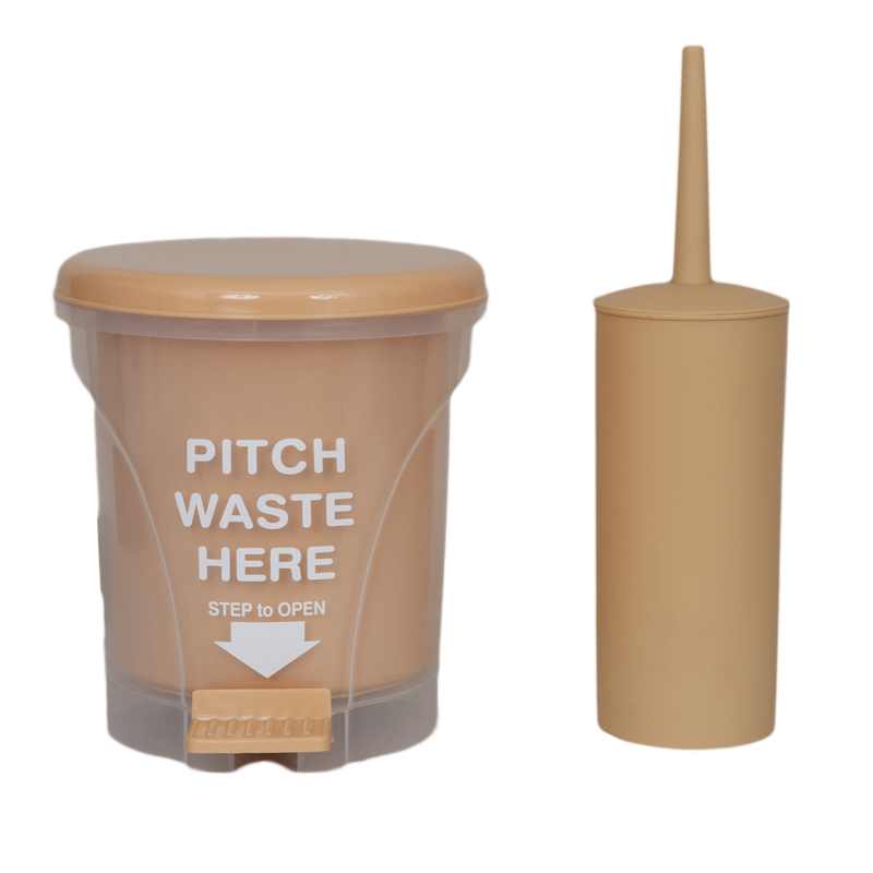 Σετ Κάδος Απορριμμάτων PITCH 5L PP Μπεζ με Πιγκάλ