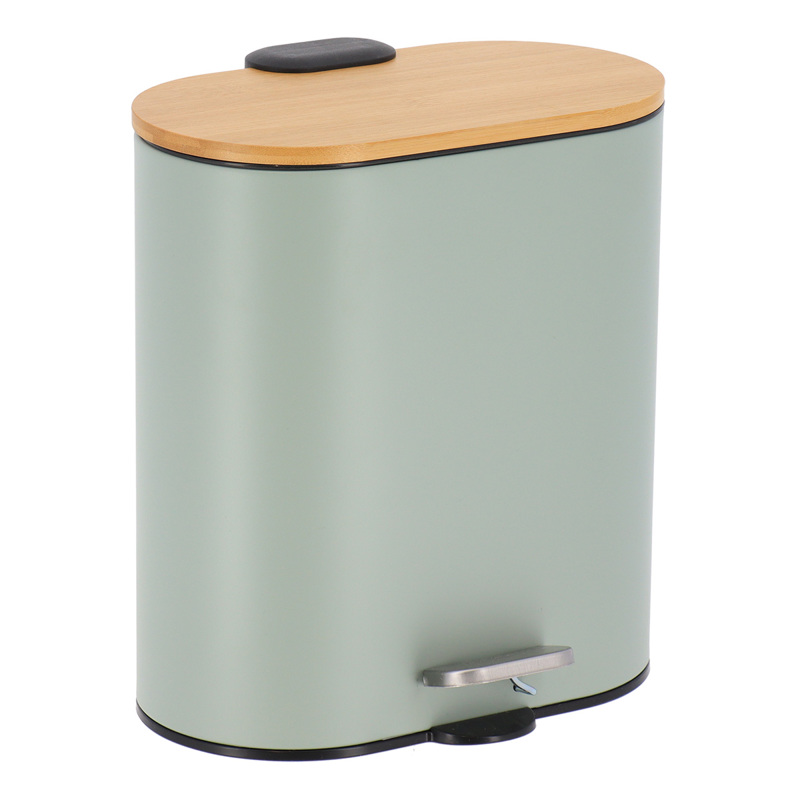 Eurocasa Κάδος Απορριμμάτων Οβάλ 5L Soft Close Μεταλλικ