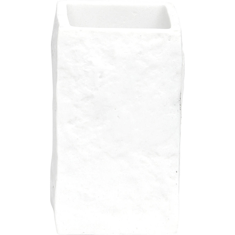 Eurocasa Ποτήρι Οδοντόβουρτσας Polyresin Λευκό 7x7x10cm