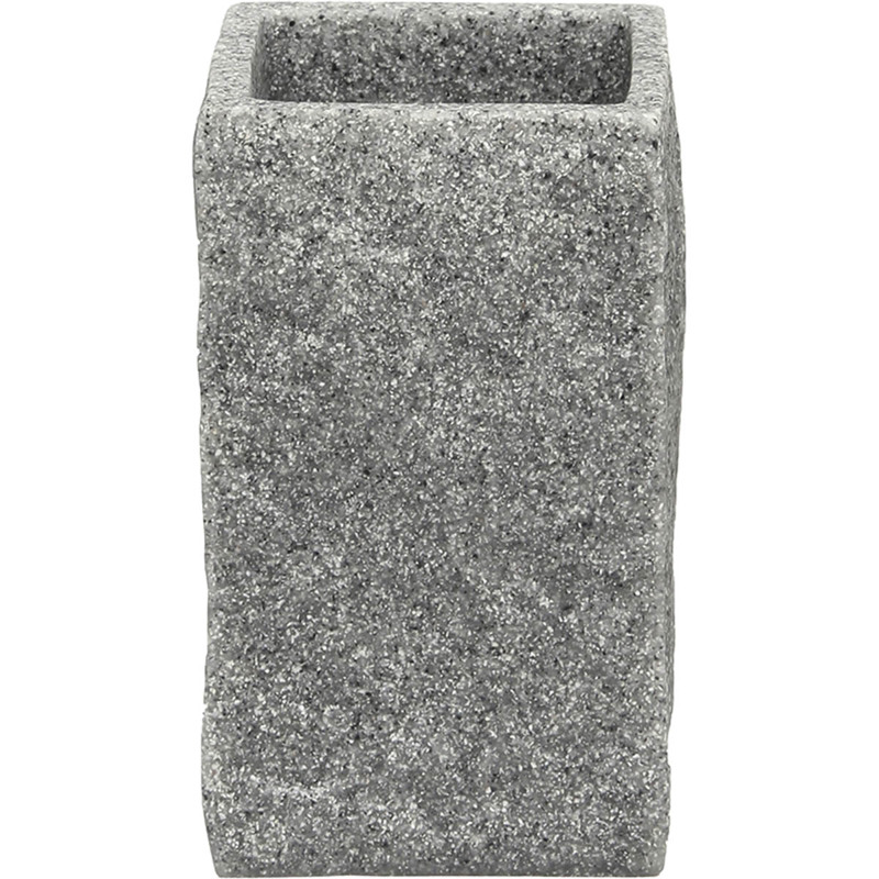 Eurocasa Ποτήρι Οδοντόβουρτσας Polyresin Γκρί 6.5x6.5x1