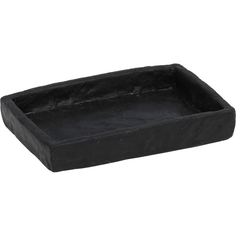 Eurocasa - ΣΗΜΑΝΤΙΚΟ: Σε περίπτωση διαφοράς τιμής από το κατάστημα ισχύει παντα και μόνο η τιμή του καταστήματος Eurocasa Σαπουνοθήκη Polyresin Μαύρη 8.5x12x2cm