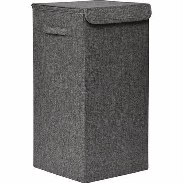 Eurocasa Καλάθι Απλύτων Αναδιπλούμενο από MDF Γκρι με Υφασμάτινη Επένδυση 35x35x60cm
