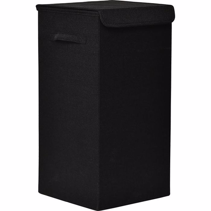 Eurocasa Kalathi Apluton Anadiploumeno apo MDF Mavro me ufasmatini Ependusi 35x35x60cm