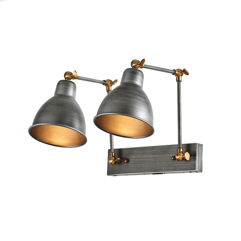 ACA Επιτοίχιο Φωτιστικό ''THALASSA'' Δίφωτο Μεταλλικό Ασημί/Ορειχάλκινο Ε27 39x30x36cm EG168872WB