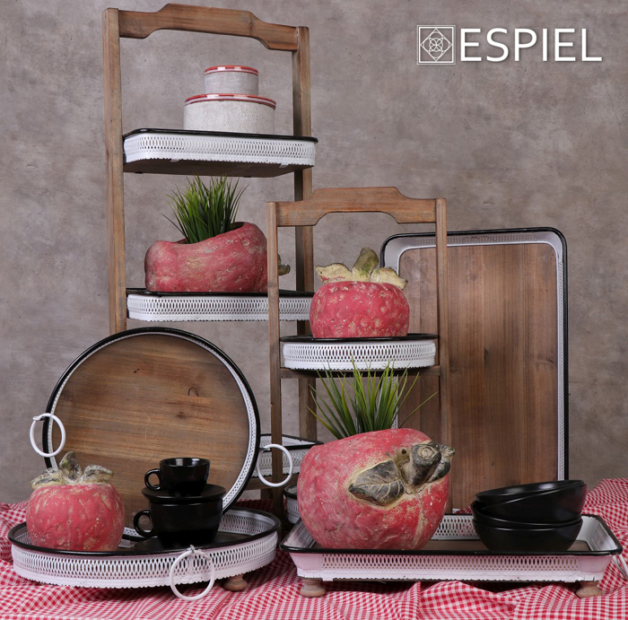Set ton 2 Diskos Metallikos Lefkos me Xulino Pato 47X31X9/41X26X9ek ELV201 Espiel