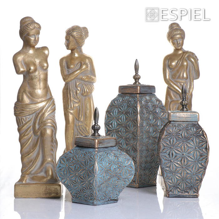 Diakosmitiki Figura 'Gynaika' Keramiki Xrusi 50.5ek ERT211K2 Espiel