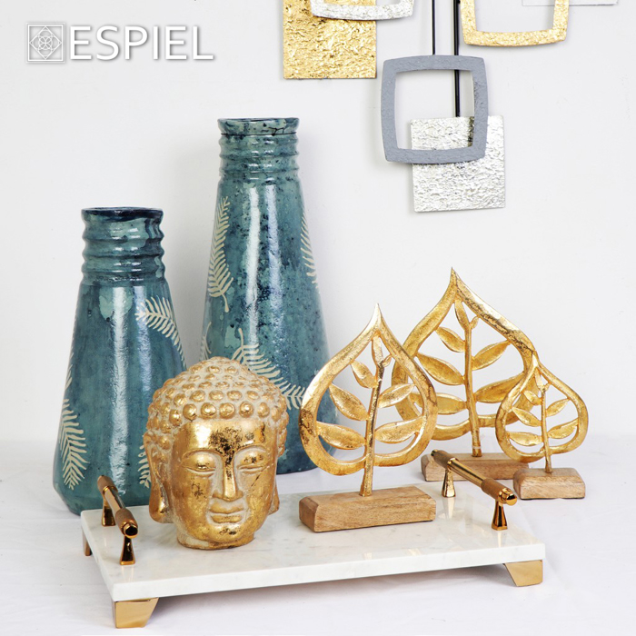 Diakosmitiki Figura Bouda Keramiki Xrusi 14.5X14.5X18.5ek. ERT316K4 Espiel