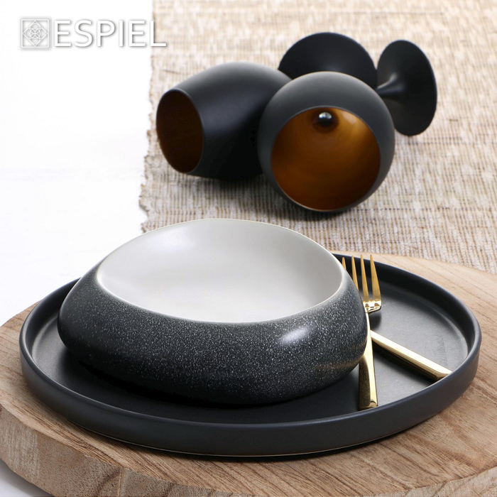 Pebble Piato Bathu Keramiko 'Botsalo' Ggri-Lefko 23X18X7ek GMT118 Espiel
