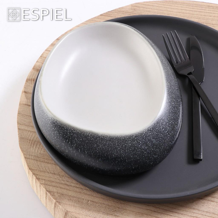 Pebble Piato Bathu Keramiko 'Botsalo' Ggri-Lefko 23X18X7ek GMT118 Espiel