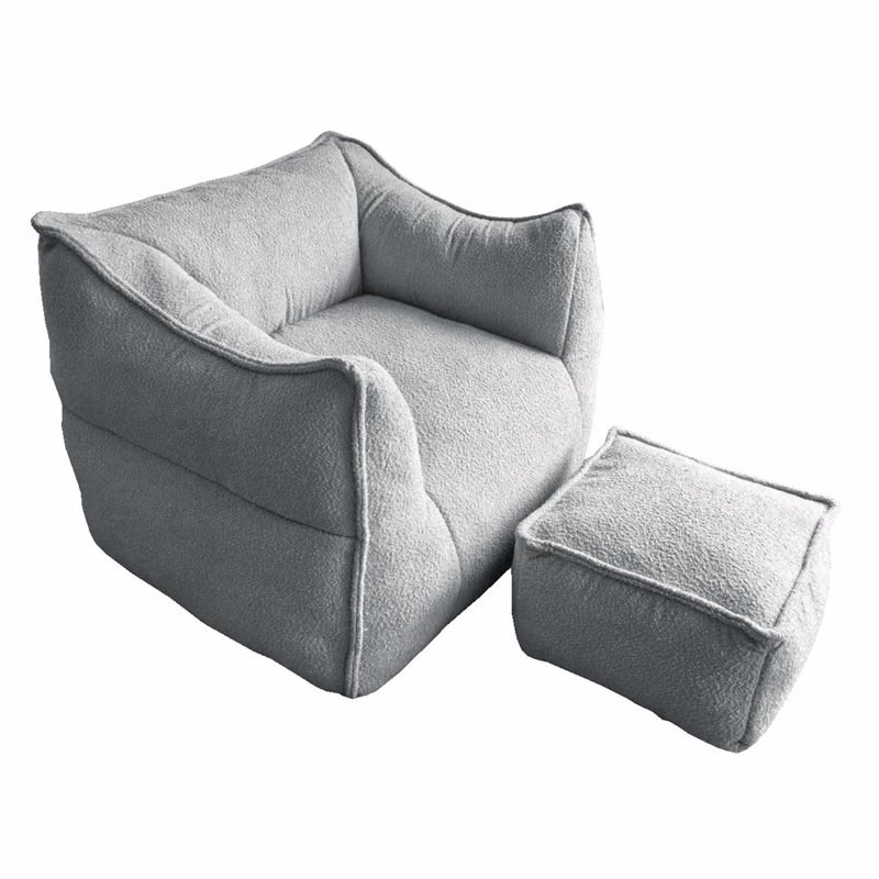 Liberta - Maison SPONGE Σετ Πολυθρόνα Γκρι Silver με Υποπόδιο 95x102x73cm 01-3394