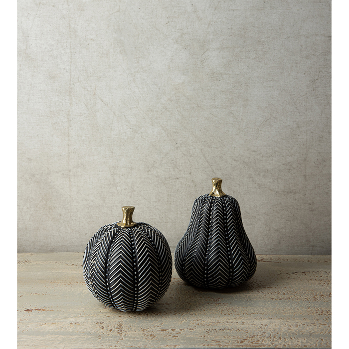 Liberta - Maison PUMKIN DECO Kolokutha Resin Mavri/Lefki F13x14.3cm 017988