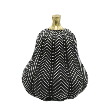 Liberta - Maison PUMKIN DECO Κολοκύθα Resin Μαύρη/Λευκή Φ14x16.5cm 017989