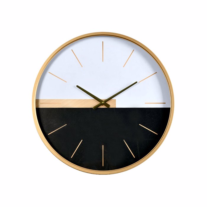 Liberta - Maison LUCY 1 Roloi Toixou Metalliko Lefko/Mavro/Xruso me Gyali F60x6cm 019916