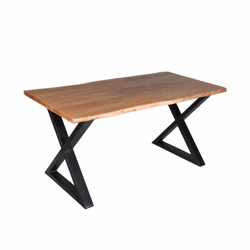 Liberta - Maison MINGLE Τραπέζι Καρυδί/Μαύρο 160x80x76cm 02-0641