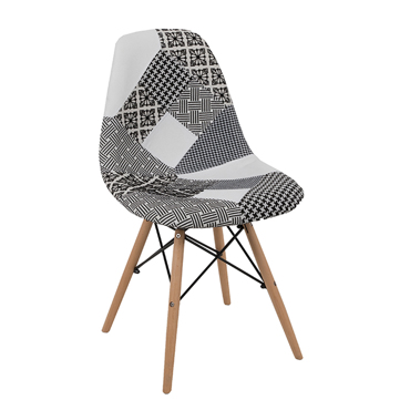 Liberta - Maison EIFFEL Καρέκλα Patchwork Μαύρο 46x53x82cm 03-0761