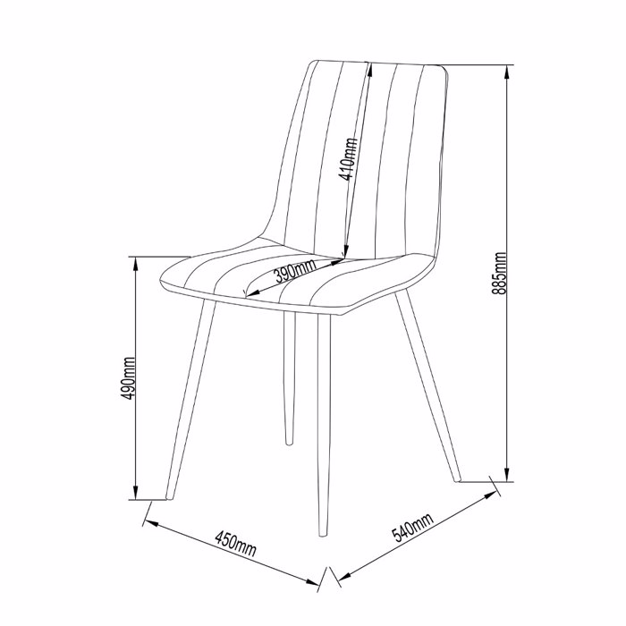 Liberta - Maison PRAGA Καρέκλα Γκρι Ανοιχτό 54.5x44x89cm 03-1024 Liberta - Maison PRAGA Karekla Ggri Anoixto 54.5x44x89cm 03-1024