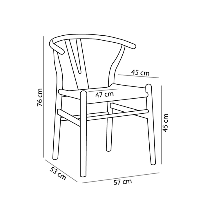 Liberta - Maison BONE Karekla Mavri 57x53x76cm 03-1082