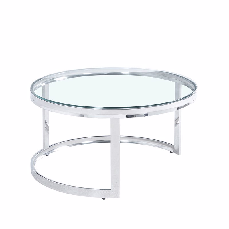 Liberta - Maison LOUXOR Coffee Table Ασημί/Διάφανο Φ80x