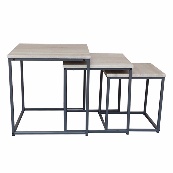 Liberta - Maison PLEGMA Set ton 3 Coffee Table Sonoma/Mavro 48x48x50cm 04-0575