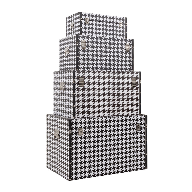 Μικροέπιπλα agiovlasitishome - ΣΗΜΑΝΤΙΚΟ: Σε περίπτωση διαφοράς τιμής από το κατάστημα ισχύει παντα και μόνο η τιμή του καταστήματος Liberta - Maison FERRE Σετ των 4 Μπαούλο Μαύρο/Λευκό 64