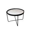 Liberta - Maison ALABASTER Coffee Table Lefko me Pattern Mavro F63x42cm 04-0797