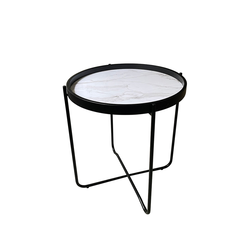 Liberta - Maison ALABASTER Side Table Λευκό με Pattern/
