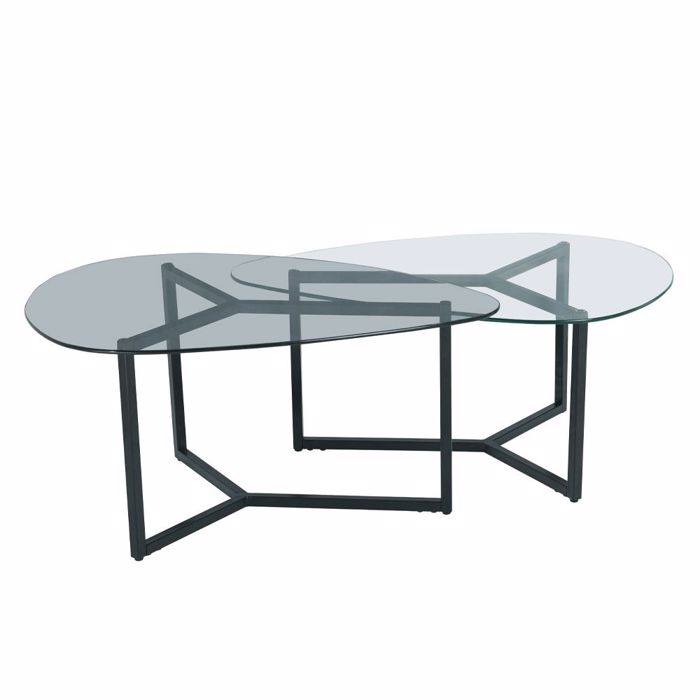 Liberta - Maison ROCKS Set ton 2 Coffee Table Diafano Fime/Mavro 82x59x40cm 04-0915