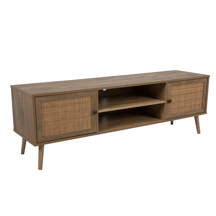 Liberta - Maison AMMOS TV Stand Fusiko me Rattan me 2 Portakia 150x39x49cm 05-0471